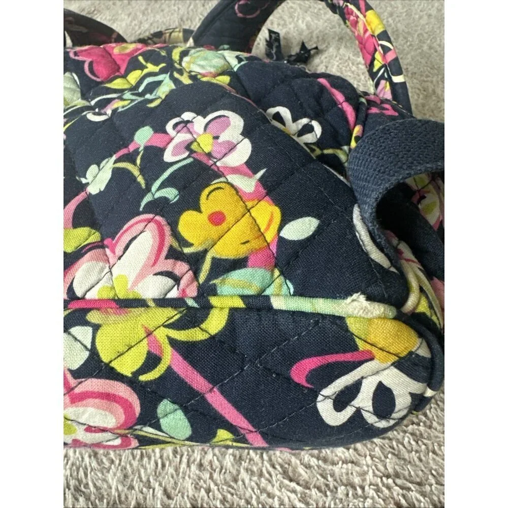 Vera Bradley Navy Blue and Multicolored Floral Quilted Stitch Backpack
